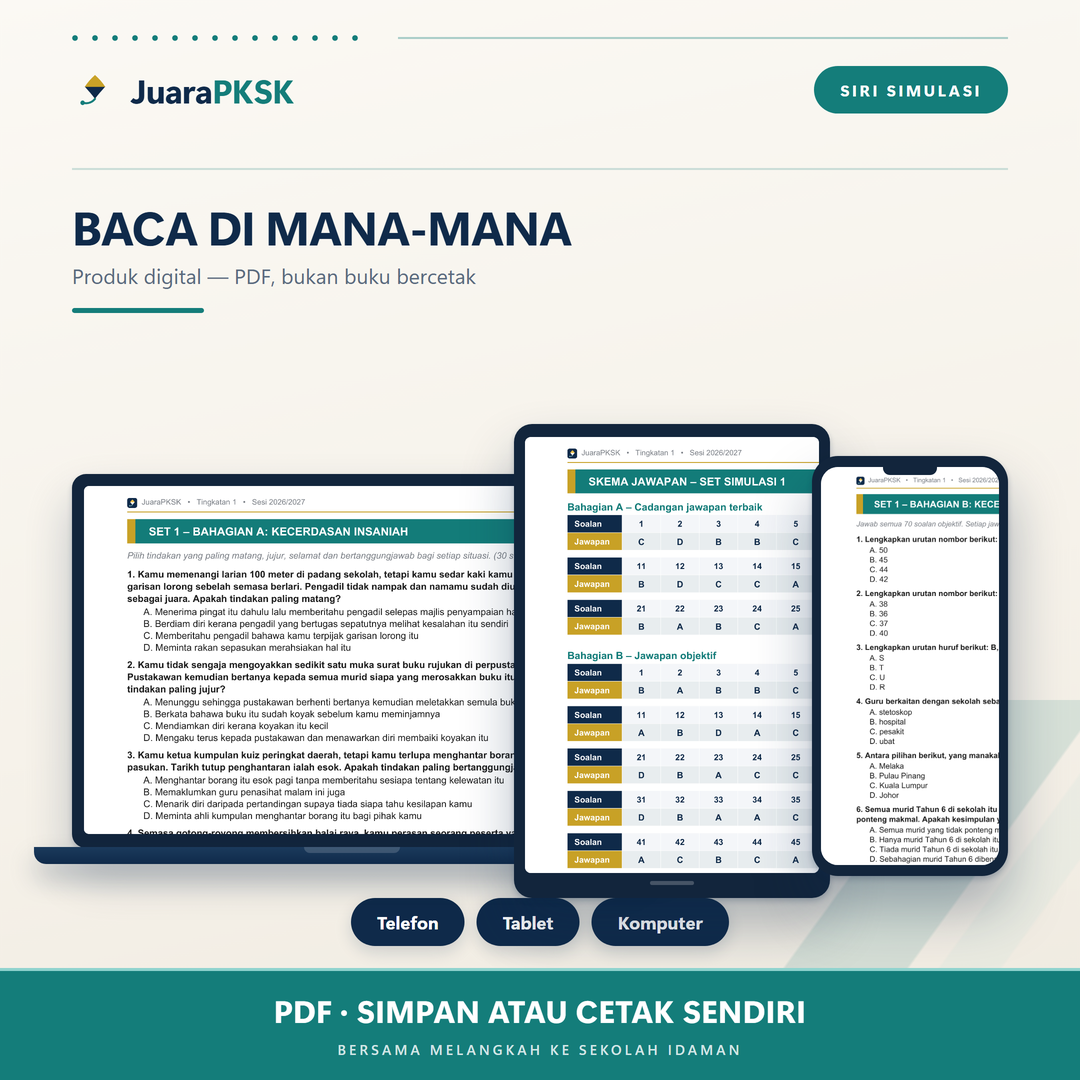 Ebook PDF PKSK boleh dibaca di telefon, tablet dan komputer
