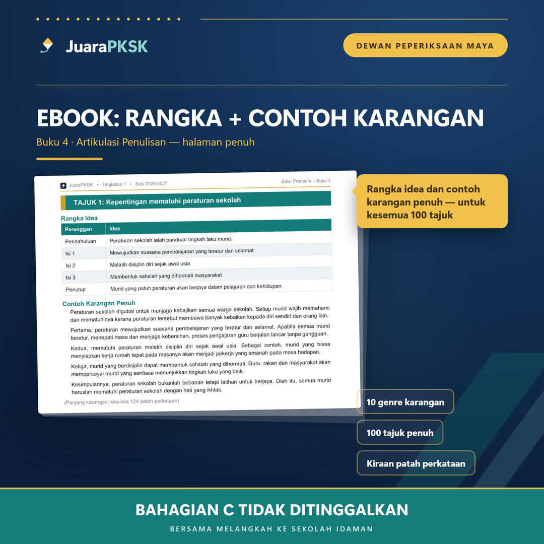 Buku 4 Artikulasi Penulisan — rangka idea dan contoh karangan penuh