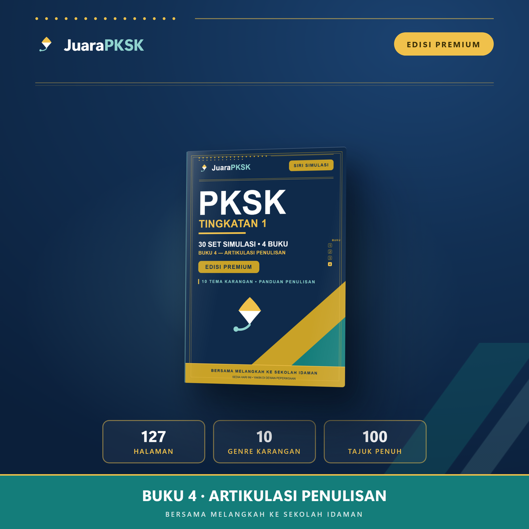 Buku 4 Artikulasi Penulisan — 127 halaman, 10 genre karangan, 100 tajuk penuh